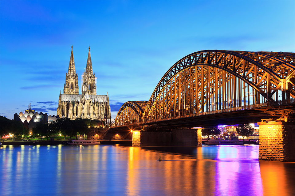 Germany - Cologne cathedral and Hohenzollern Bridge